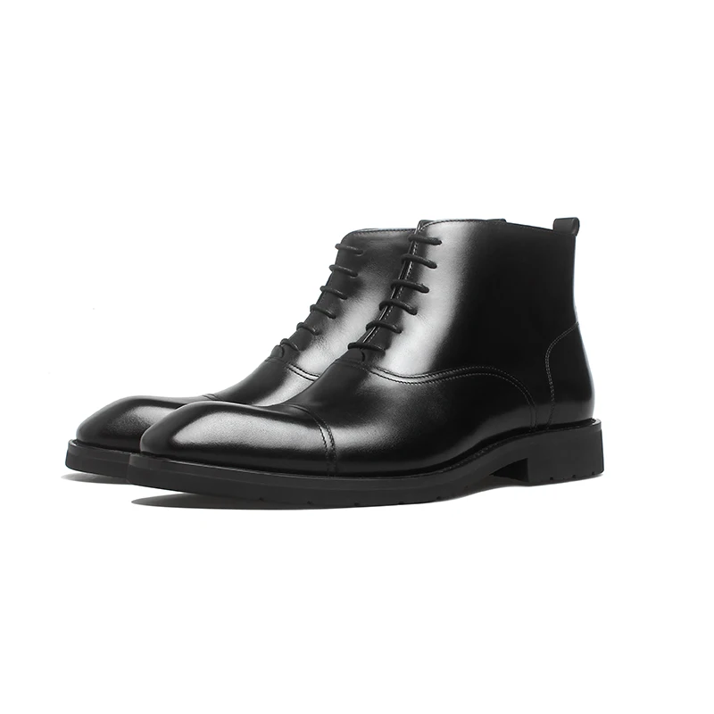 

Top Quality Factory Price Handmade Genuine Leather Mens Winter Boots, Black brown