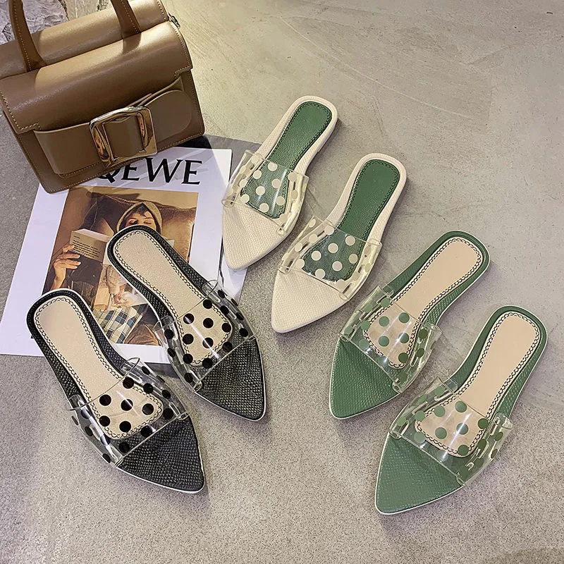 

New style outer slippers non-slip low-heeled letters transparent flat ladies sandals and slippers, As the picture shows