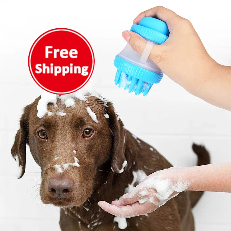 

Dog Bath Brush Comb Cleaning Bath Massage Dog Spa Shampoo Grooming Brush, Green