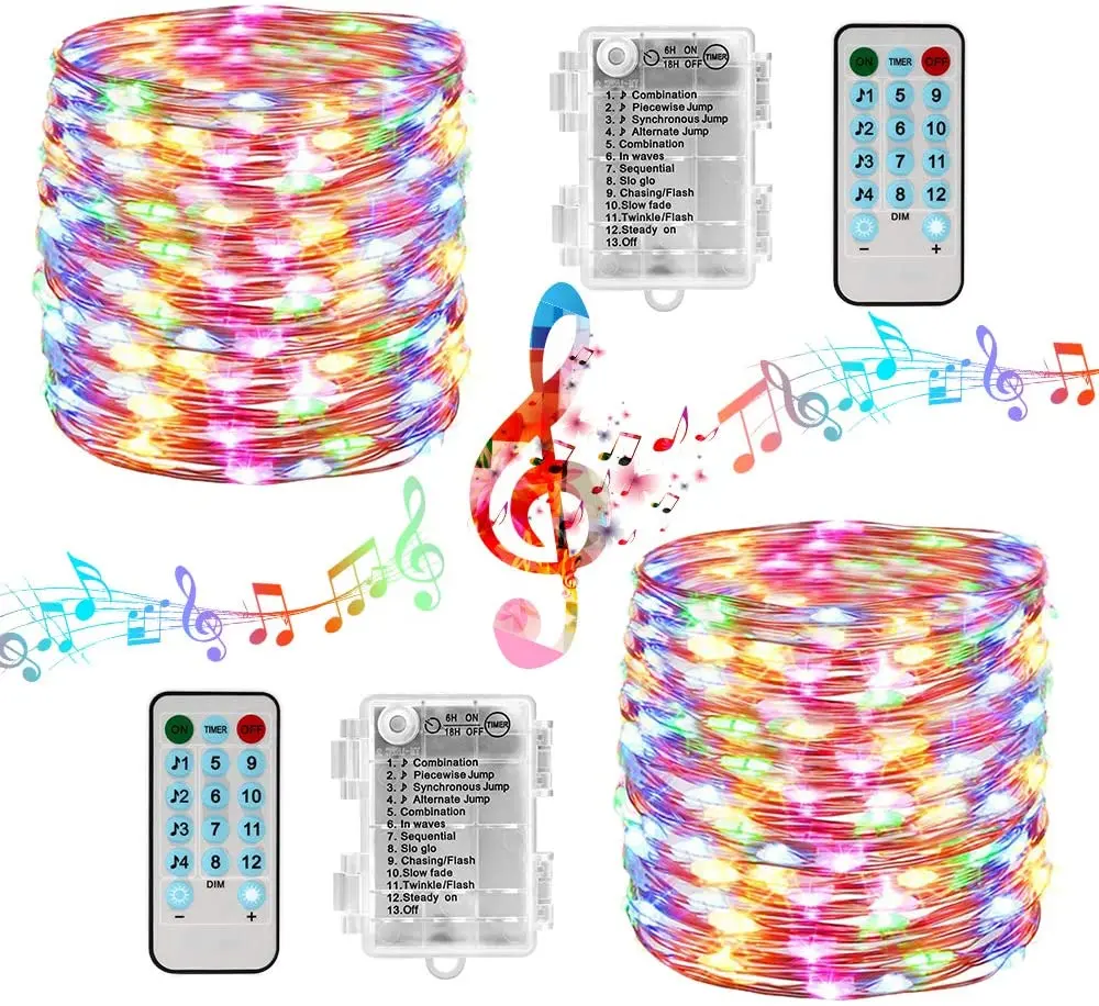 High quality aaa battery fairy copper music christmas led string lights battery operated light