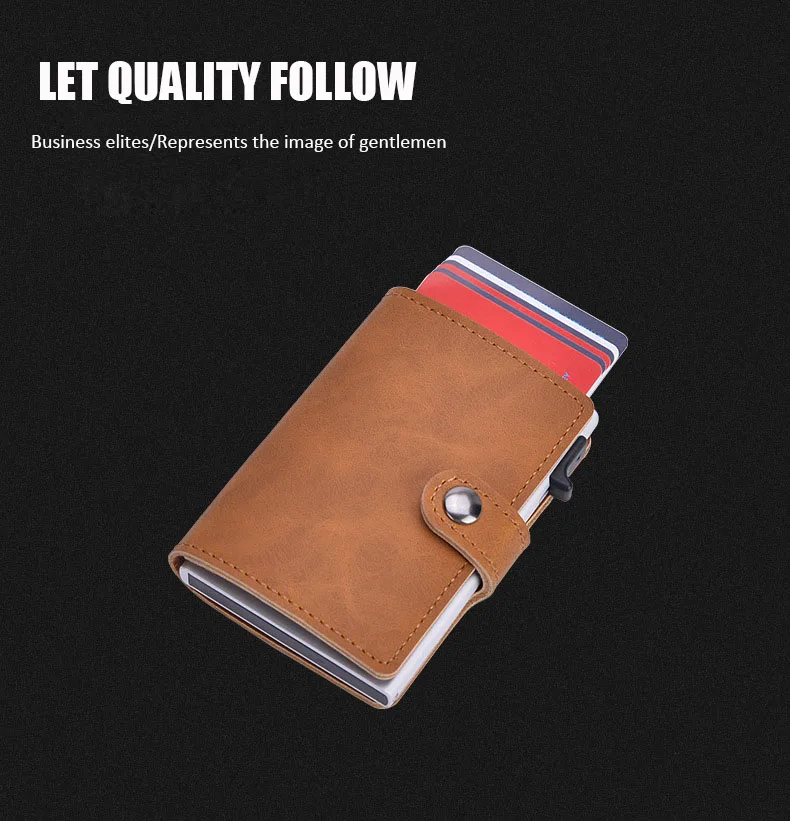 Wholesale Leather Wallet Id Card Holder Men's Business Card Holder As