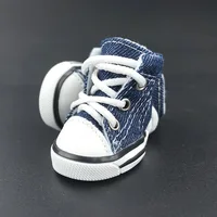 

Eco-Friendly Pet Dog Cloth Shoes Boots Canvas Denim Anti-Slip Cute Puppy Sneaker Spring Summer Paws Protective cowboy shoes