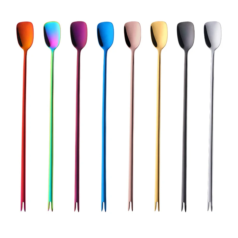 

304 Stainless steel Long Teaspoon Coffee Spoon, Silver/gold/rose gold/black/blue/purple/rainbow