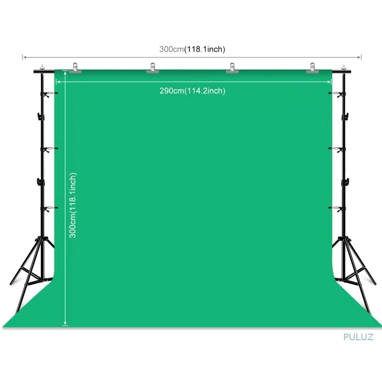 

Hot Selling PULUZ 2x3m Photo Studio Photoshoot Background Support Stand Backdrop Crossbar Bracket Kit with 3 Backdrops, Red / blue / green