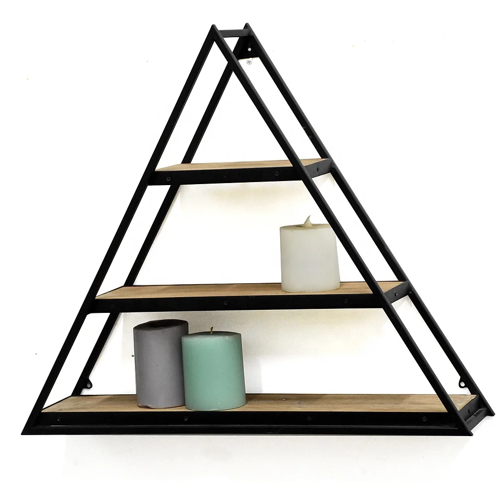 木金属黑色小装饰三角形浮动货架