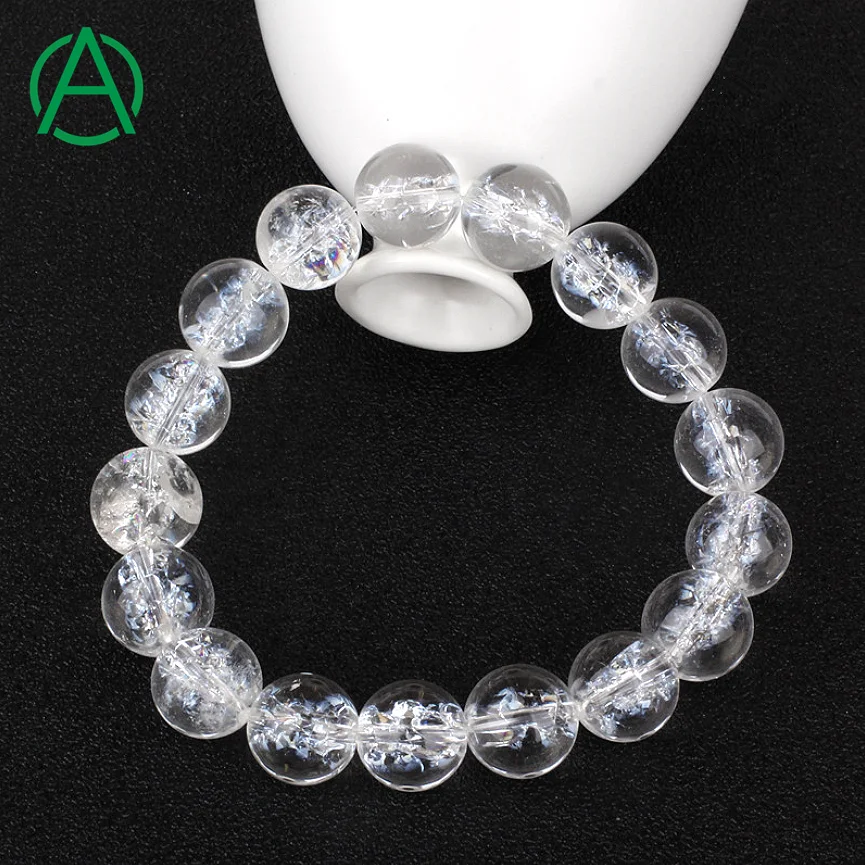 

ArthurGem Natural Himalayan Crystal Stone Beads Bracelet Gemstone Clear White Quartz Crystal Bracelet