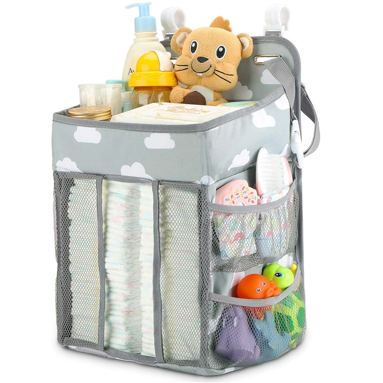 

OEM BSCI Factory Portable Hanging Diaper Storage Baby Care Nursery Diaper Caddy Bag nursery organizer, Customized colors