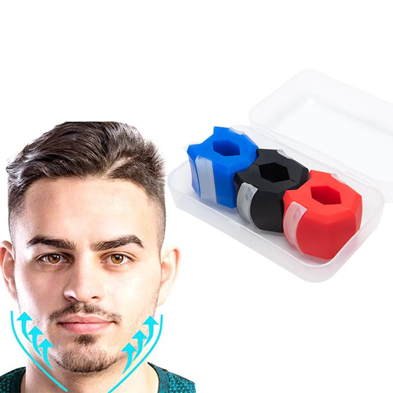 

Silica gel jawline exercise facial muscle training fitness ball neck face toning jaw muscle training jaw exerciser, Black blue red