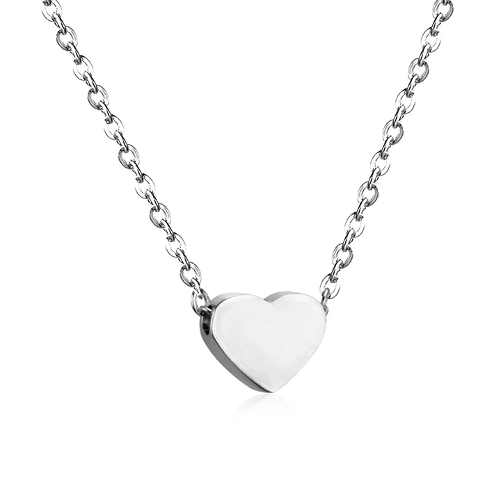 

Fashion Stainless Steel Necklace Heart Shaped Charm Necklaces for Women