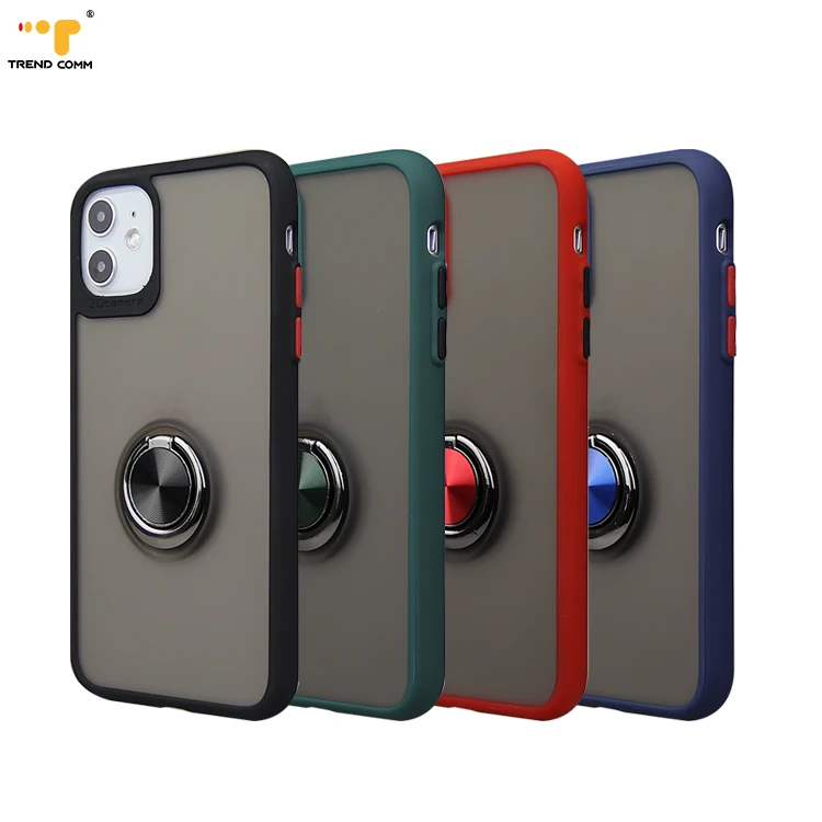 

Wholesale Matte TPU+Acrylic Car Mobile Holder For iPhone 11/12 Pro Max Case Back Cover