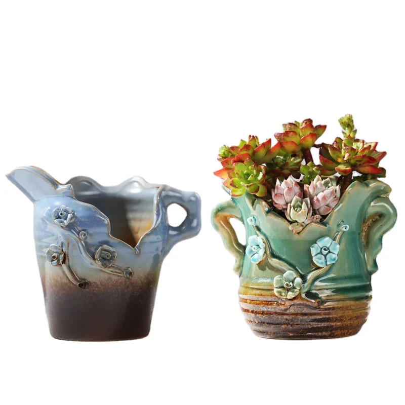 

Simple large ream ceramic succulent planter size customized Chinese manufacturer