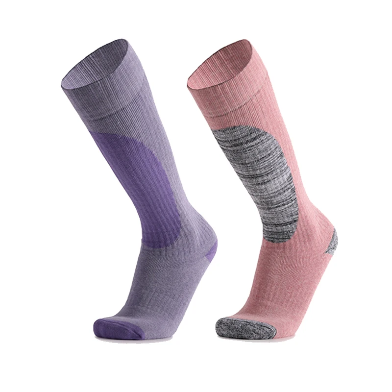 

Wholesale Winter Women Outdoor Snow Sports Ladies Warm Fuzzy Thick Pink Hiking Ski Socks, 2 colors