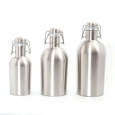 

Mikenda Large hip flask 304 stainless steel beer pot beer barrel swing new 2L insulated beer bottle foreign trade products 32oz, Mix