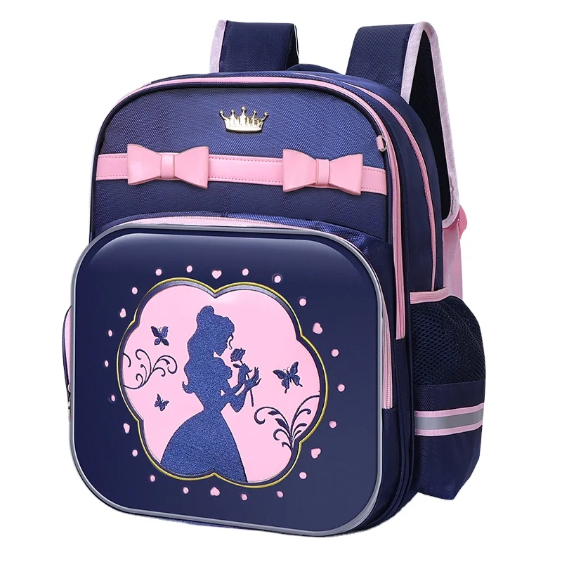 

Direct Manufacturer Elegance Nylon PU Waterproof Popular Student Schoolbag Backpack With Hand tote bag, Deepblue&pink