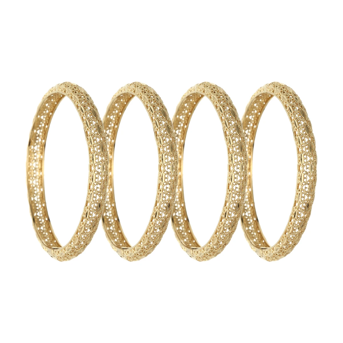 

New 4pcs Openable Gold Africa Jewelry Ethiopian Bracelet Dubai Bangles For Women Men Wedding Bangle