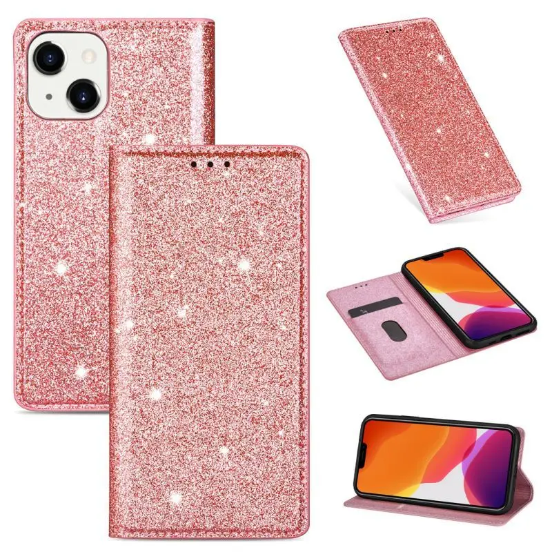 

New arrival Women Girl Soft PU Case for iphone 13 luxury bling phone back cover for iphone 13 mini pro max