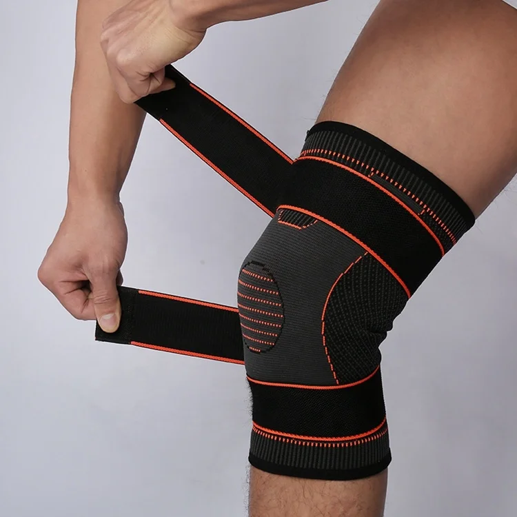 

Sports basketball knee sleeve nylon elastic knee support bracket, Black