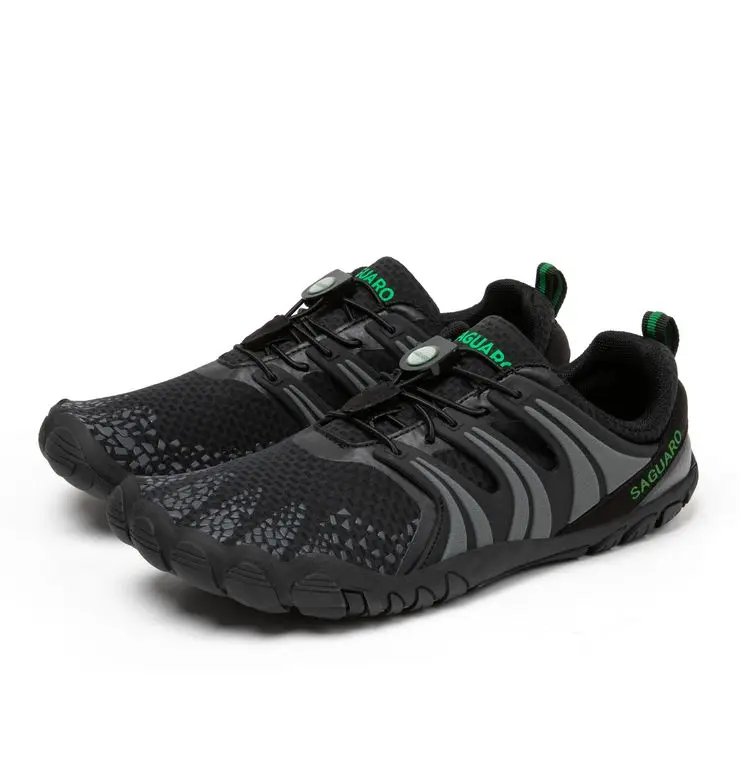 

2021 Black Zapatillas Deportivas Zero drop Minimalist Men's Trail Barefoot Running Sneakers, Black, red, green