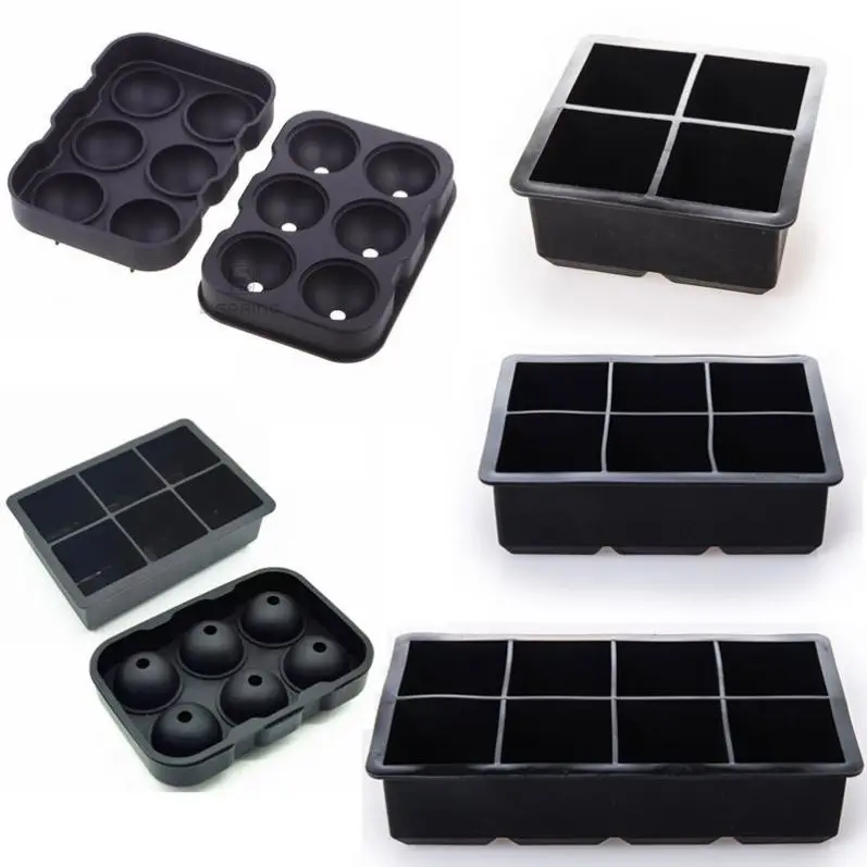 

Custom silicone clear 8 cavity ice cube tray drinking game taste with lid, Black, blue, green, customized color