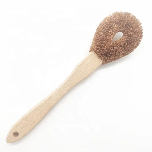 

Customizable Nature Beech Handle Coconut Fiber Kitchen Tableware Cleaning Brush