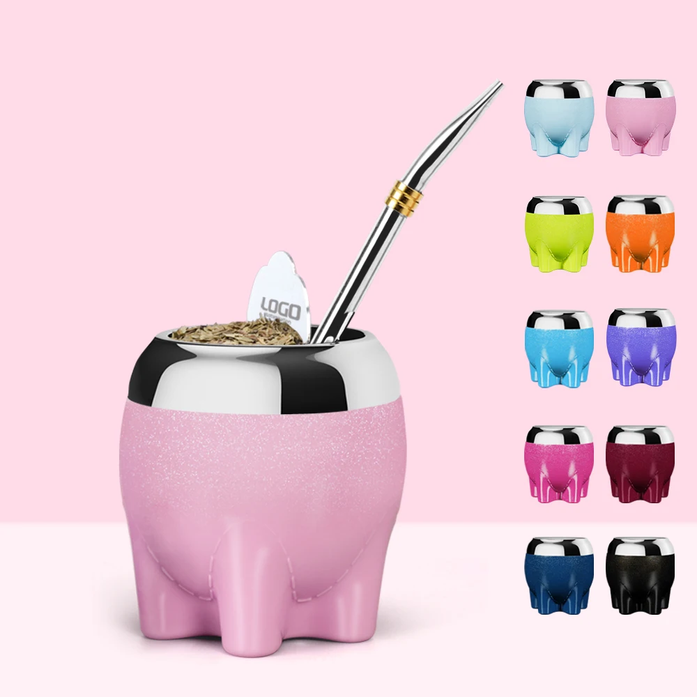 2025 Premium Yerba Mate Cup Set Bombilla Straw Tea Shaper Sparkling Colored Stars 304 Stainless Steel Stocked Coffee for Mugs