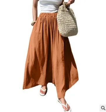 

Boutique Wholesale 2022 Casual New Fashion Summer Breathable Linen Wide-leg Pants High-waist Linen Women's Pants