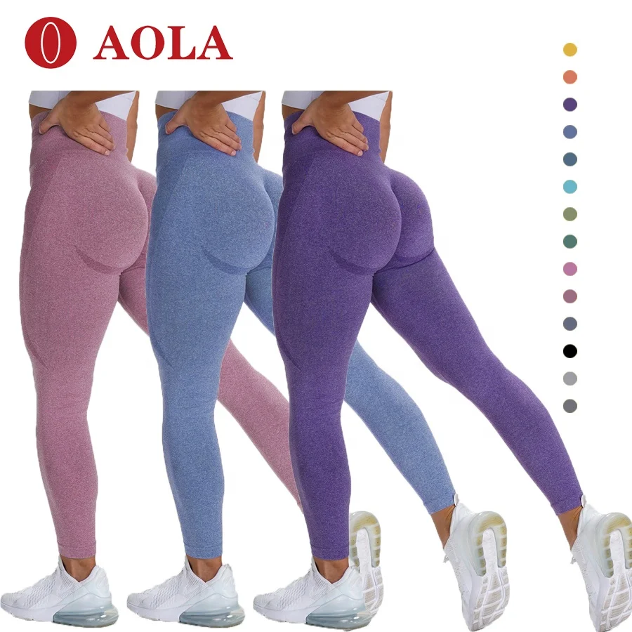 

AOLA Custom Workout Leggings High Waist Butt Lift Fitness Sports Tights Seamless Yoga Pants for Women, Customized colors accept