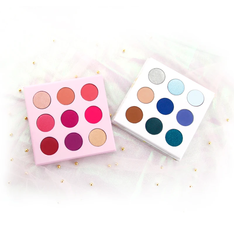 

Highly Pigmented 9 Colors Private Label Makeup Pallette Eyeshadow Custom Logo Cardboard Mix Shimmer Matte Cosmetic Eye Shadow