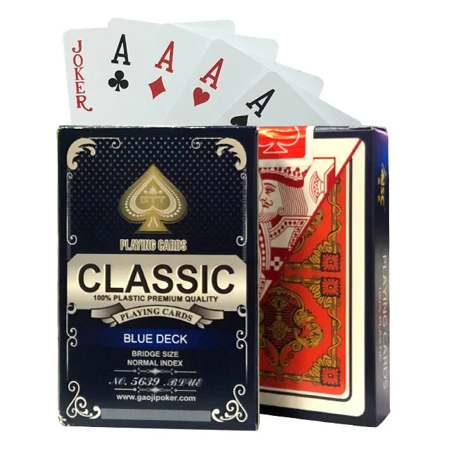 

High quality classic PVC 100% new plastic naipes poker cards set playing cards in bulk barajas de cartas de poker
