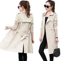 

New Autumn Suede Trench Coat Women Abrigo Mujer Long Elegant Outwear Woman Overcoat Slim Red Suede Cardigan Trench