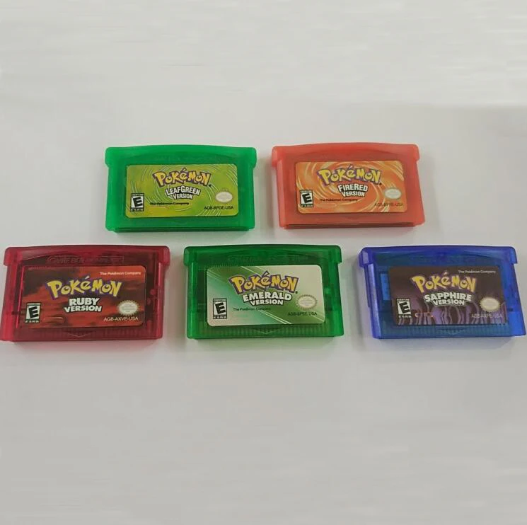 

2020 hot selling Pokemon for gba games for gba cards, 5 colors as picture shows