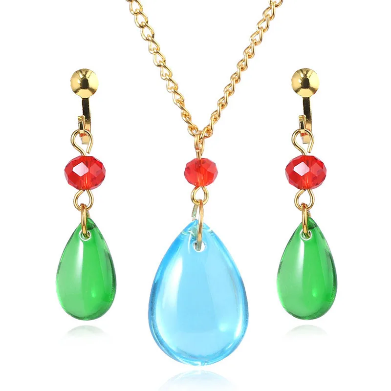 

Japan Anime Howls Moving Castle Crystal Pendant Earring Necklace