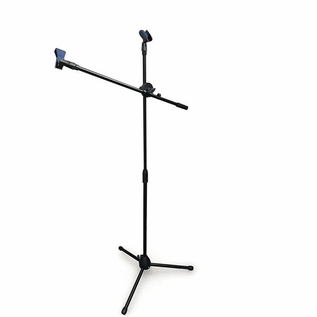 

China Factory Double wheat Adjustable Radio Recording Studio Mic Microphone Stand, Black