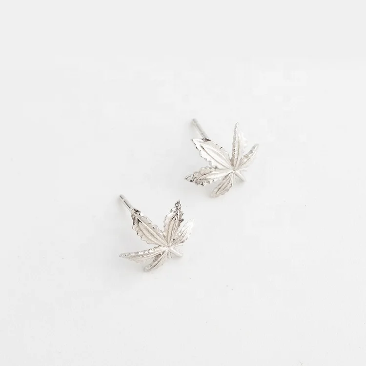 

Abiding Jewelry Nature Leaf Shape New Gift Elegant Jewelry Cute Sexy Simple Casual 925 Sterling Silver Stud Earring For Women