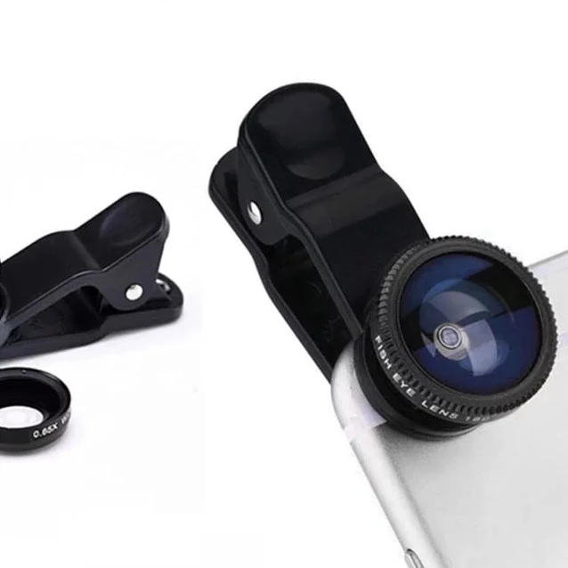 

Wide angle 180 degree fisheye lens 3 in 1 universal clip phone camera 0.67X lens camera, Black silver gold red gold bule