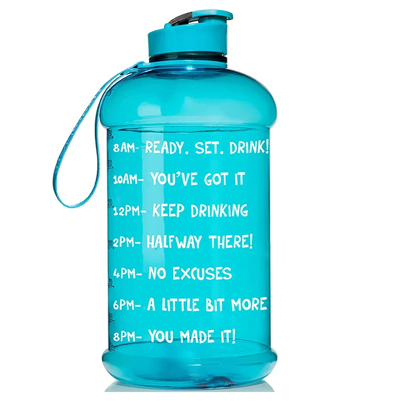 

2.2L Motivational Water Bottle With Time Marker Large BPA Free Jug Reusable Leak Proof Bottle, Customized color