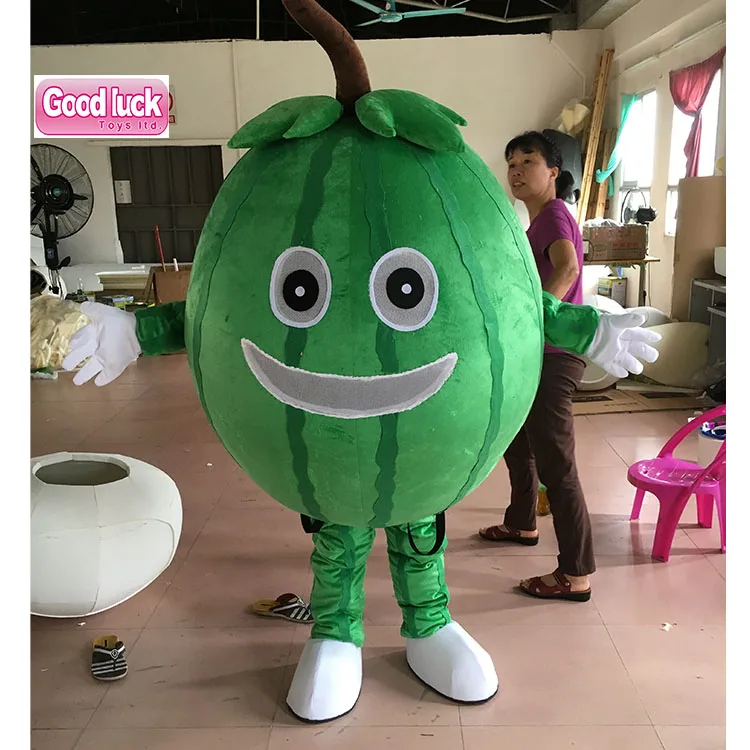 

Fancy dress cartoon character party outfit fursuit Water melon Green Fruit mascot costume
