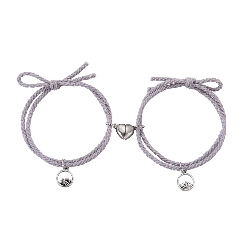 

2pcs/set Lovers Bracelets Valentine's Day Gift Hand Strap Wholesale Braided Hand Rope Bracelet