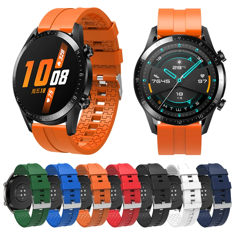 

Replaceable Watchbands for HUAWEI WATCH GT 2 46mm/GT Active 46mm/HONOR Magic Silicone Strap Band GT2 Official style Bracelet, 7 color available