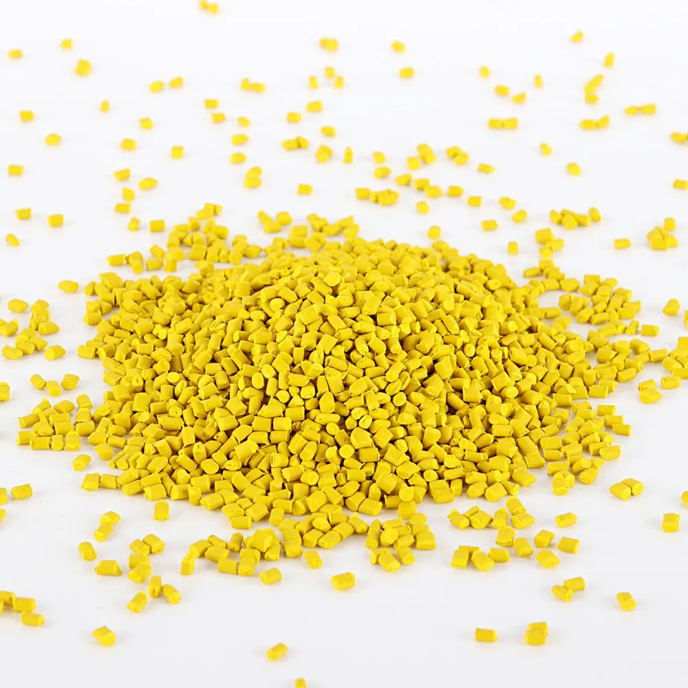 
recycled HDPE yellow color masterbatch with Plastic Raw Material Pellets price 