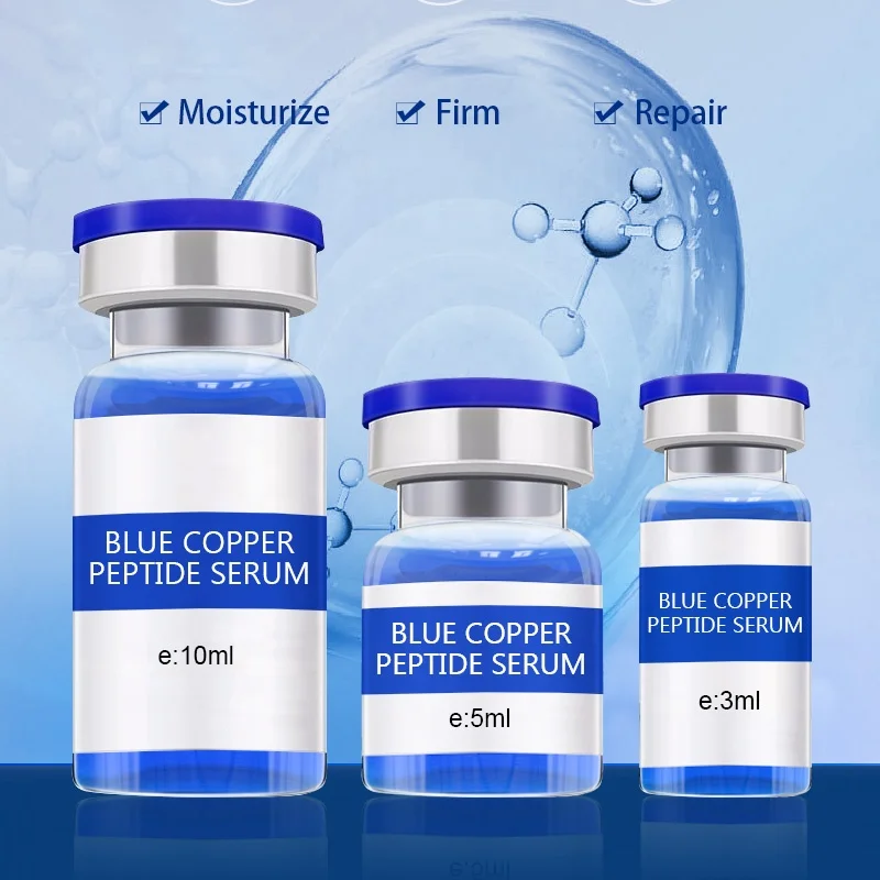 

50% Off Firming Skin Care Anti-Aging Anti-wrinkle 3ml Vial Copper Peptide Tripeptide GHK-CU Serum Blue Copper Peptide Serum