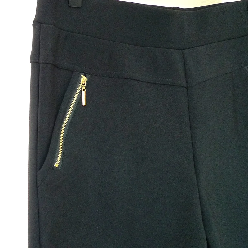 
High quality black polyester zipper pocket shorts pants wholesale custom cheap women shorts 