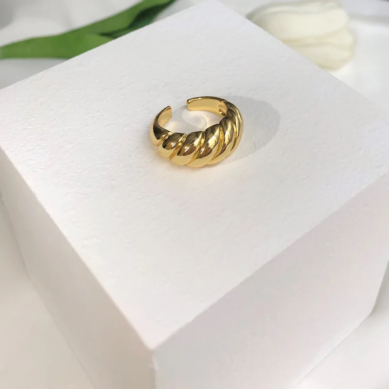 

silver gold plated jewelry ring women gold ring gold croissant dome rings