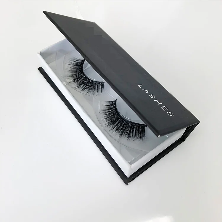

Add your own logo matte black 100% 3D Long Retention Feature Mink Eyelashes Black Color Lash Box Package, Natural black