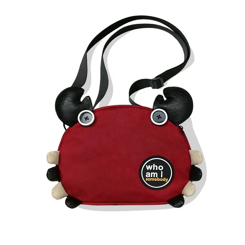 

Red cute crab lightweight single shoulder strap cartoon crossbody bag