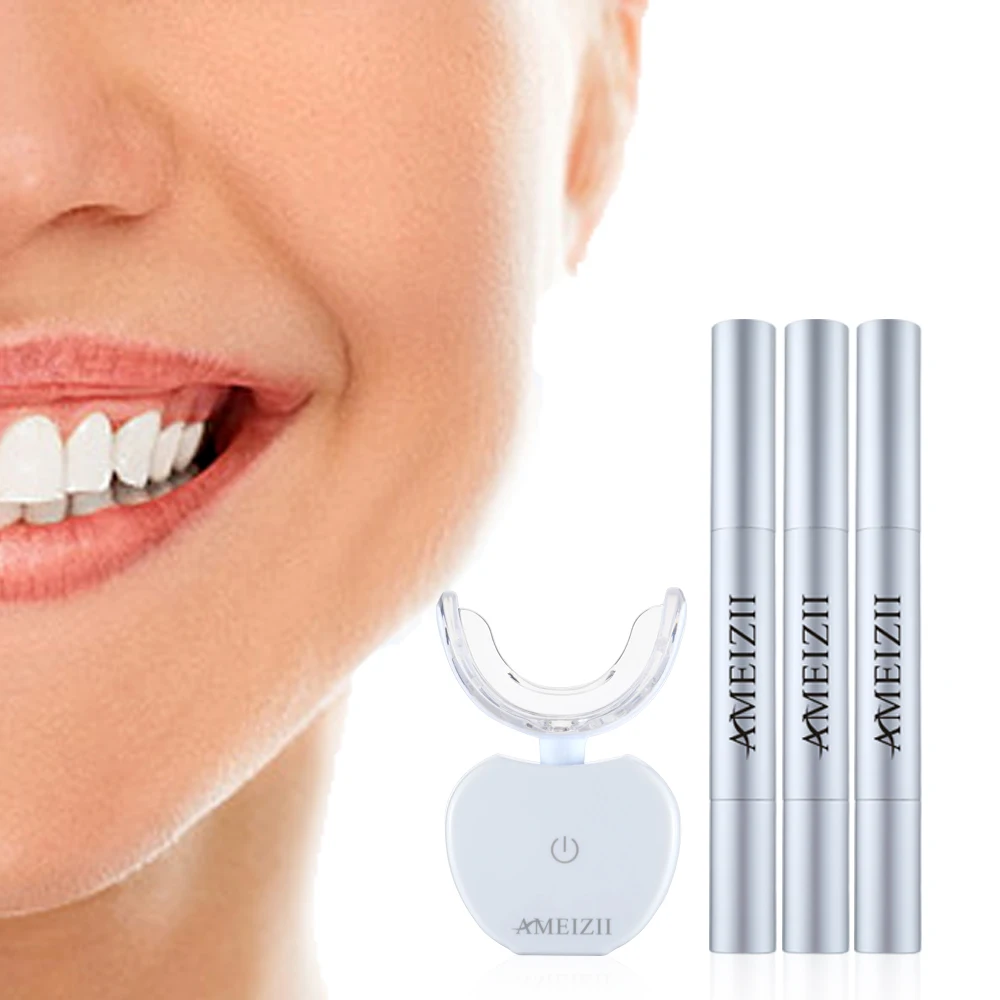 

Professional Bright White Teeth Whitening Gel 35% Dental Care 32 LED Red Blue Light Tooth Whitener Automatic Bleaching Lamp