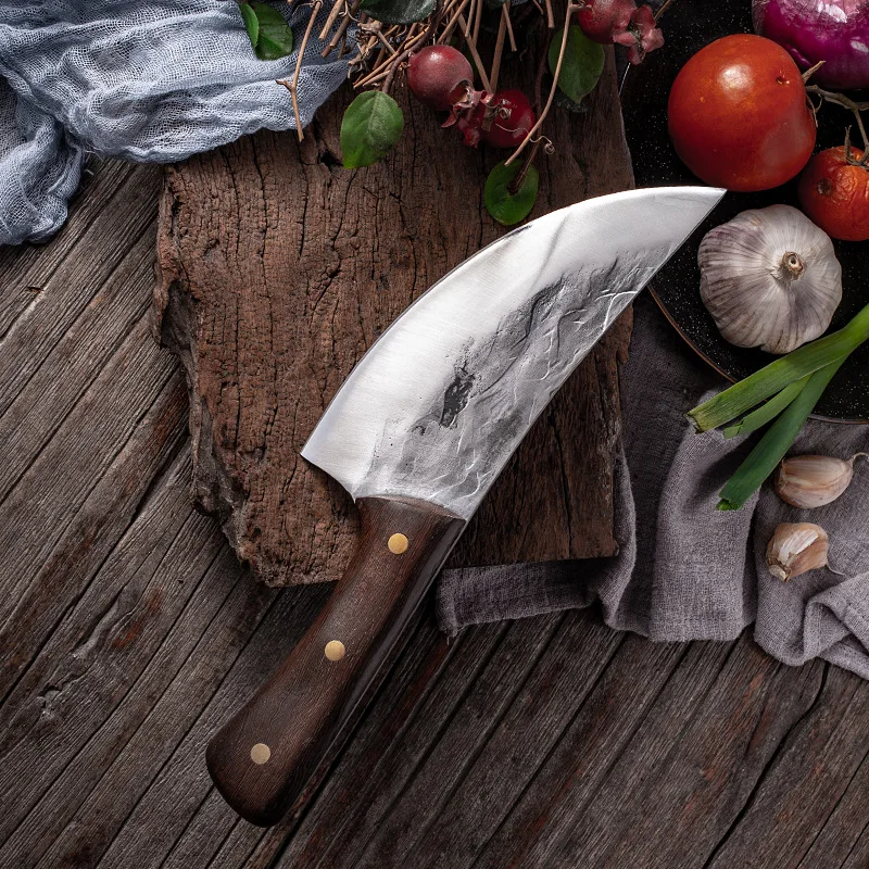 

New arrival 6.5 inch Full Tang Forged High Carbon Steel Handmade premium Kitchen Cleaver Chinese Chef Chopping Butcher knife, Silver