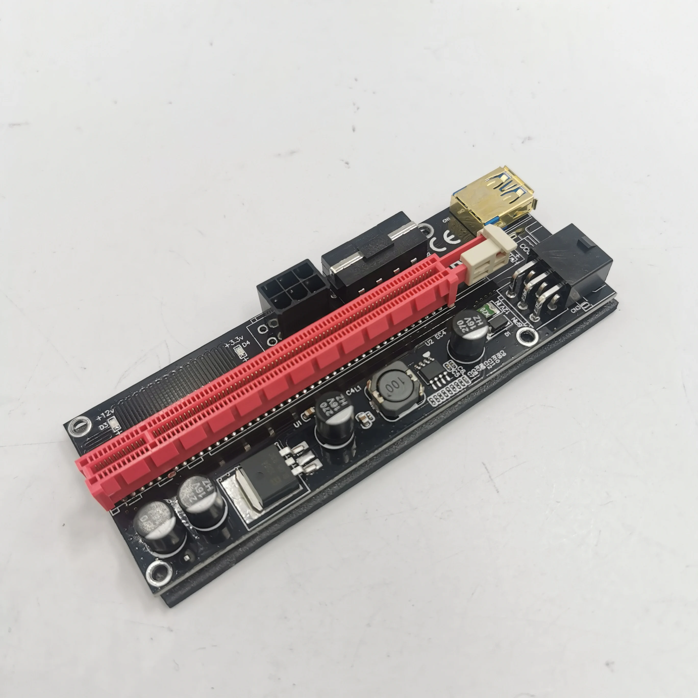 

PCIE RISER 009S VER009S Card Extender 1X to 16X PCI Express Adapter USB 3.0 Cable Power 1m