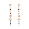 Solar System Universe Earrings Long Drop Dangle Sun Earrings Ear Stud Gold for Women Ear Jewelry