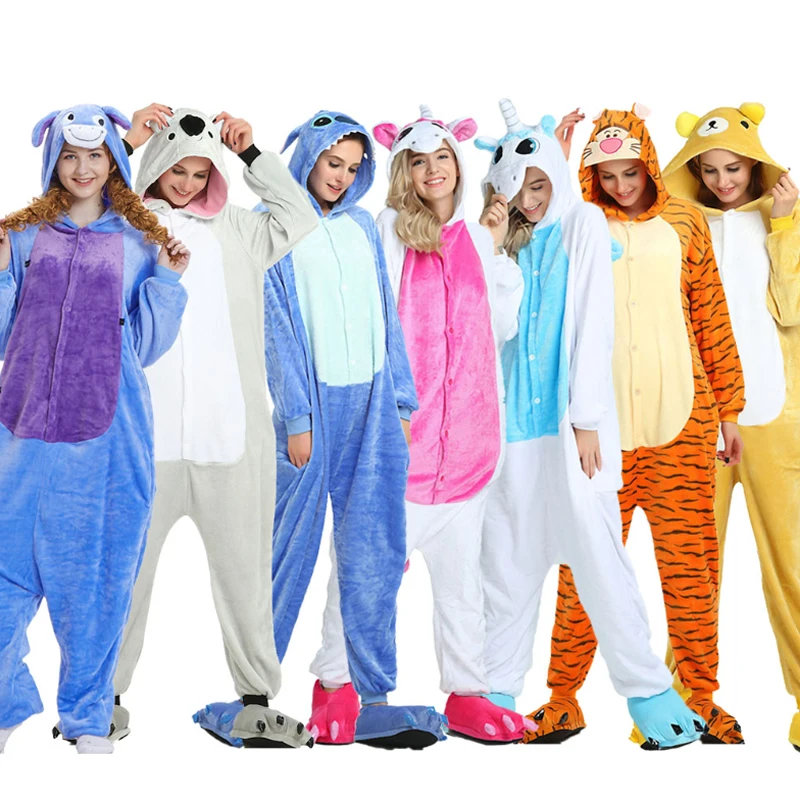 

sleepwear women unicorn adult christmas pajamas family animal home wear cartoon nightgown winter couple, Customized color
